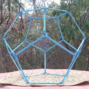 Blue Metal Dodecahedron 44 cm